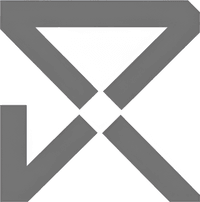 Минималистичный абстрактный логотип компании Баня Русская в серых тонах на белом фоне